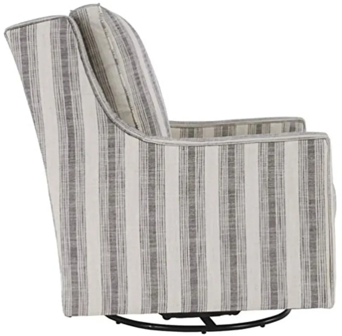 Signature Design by Ashley Kambria Striped Upholstered Swivel Accent Glider Chair, Ivory & Black