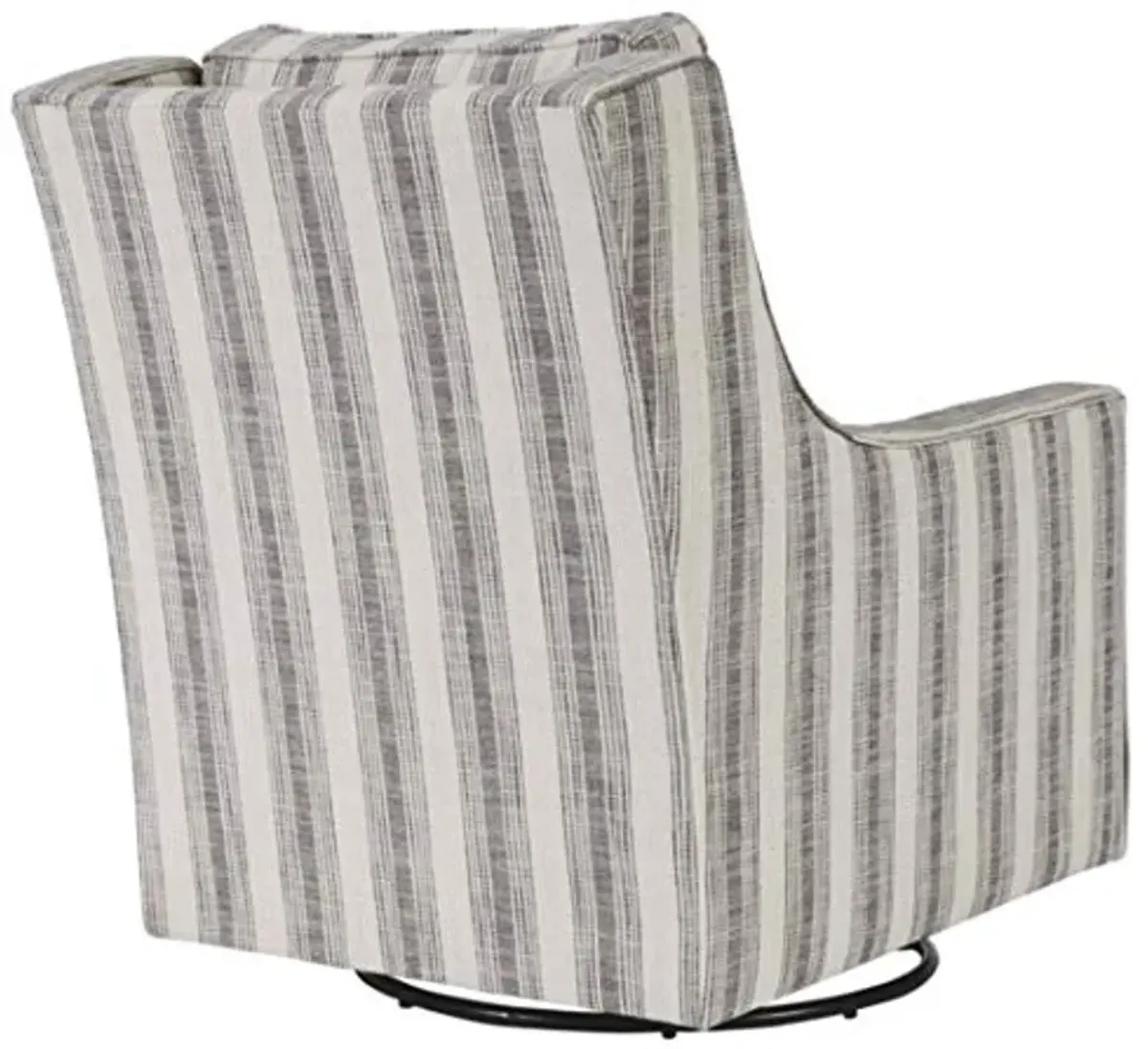 Signature Design by Ashley Kambria Striped Upholstered Swivel Accent Glider Chair, Ivory & Black