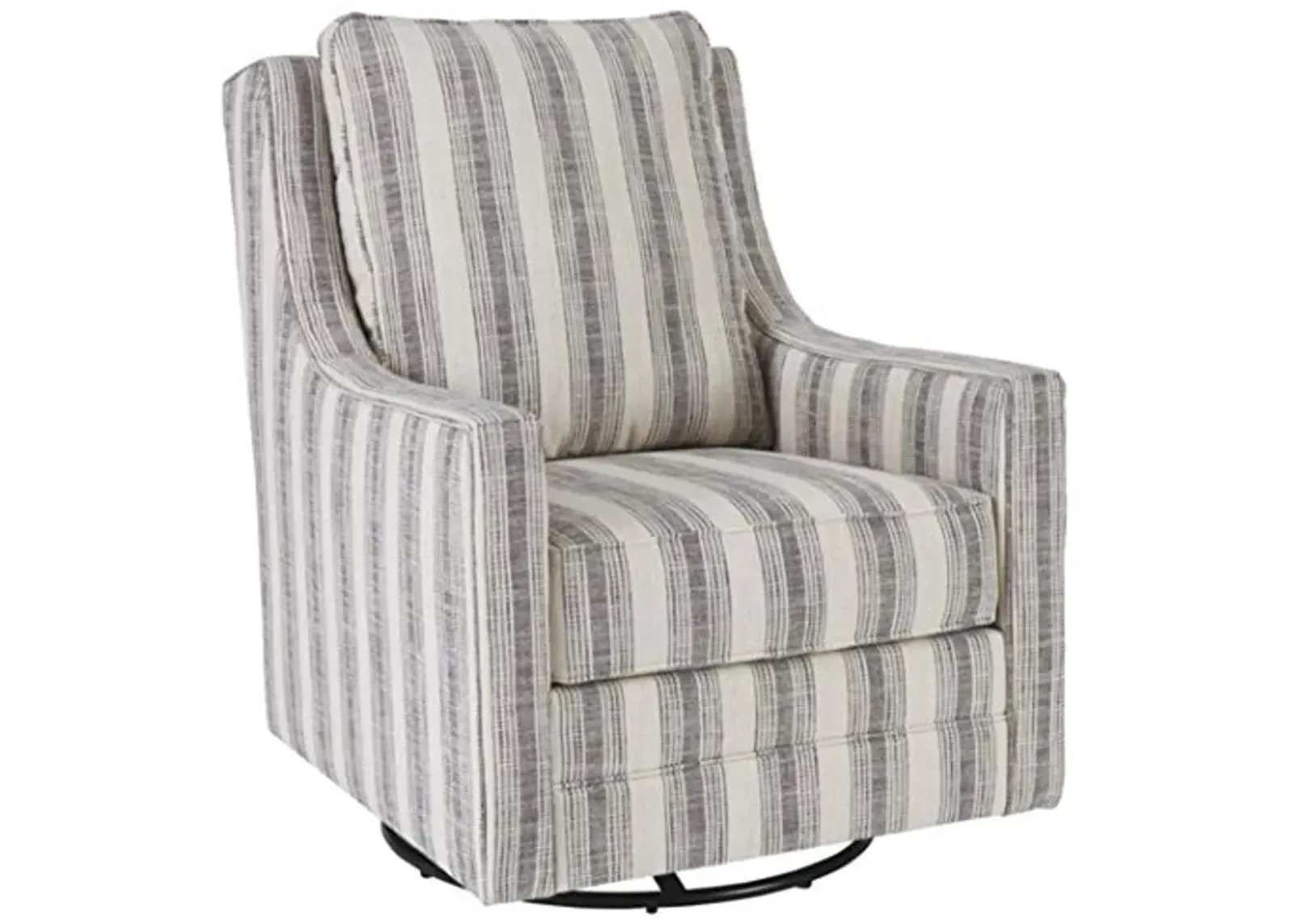 Signature Design by Ashley Kambria Striped Upholstered Swivel Accent Glider Chair, Ivory & Black