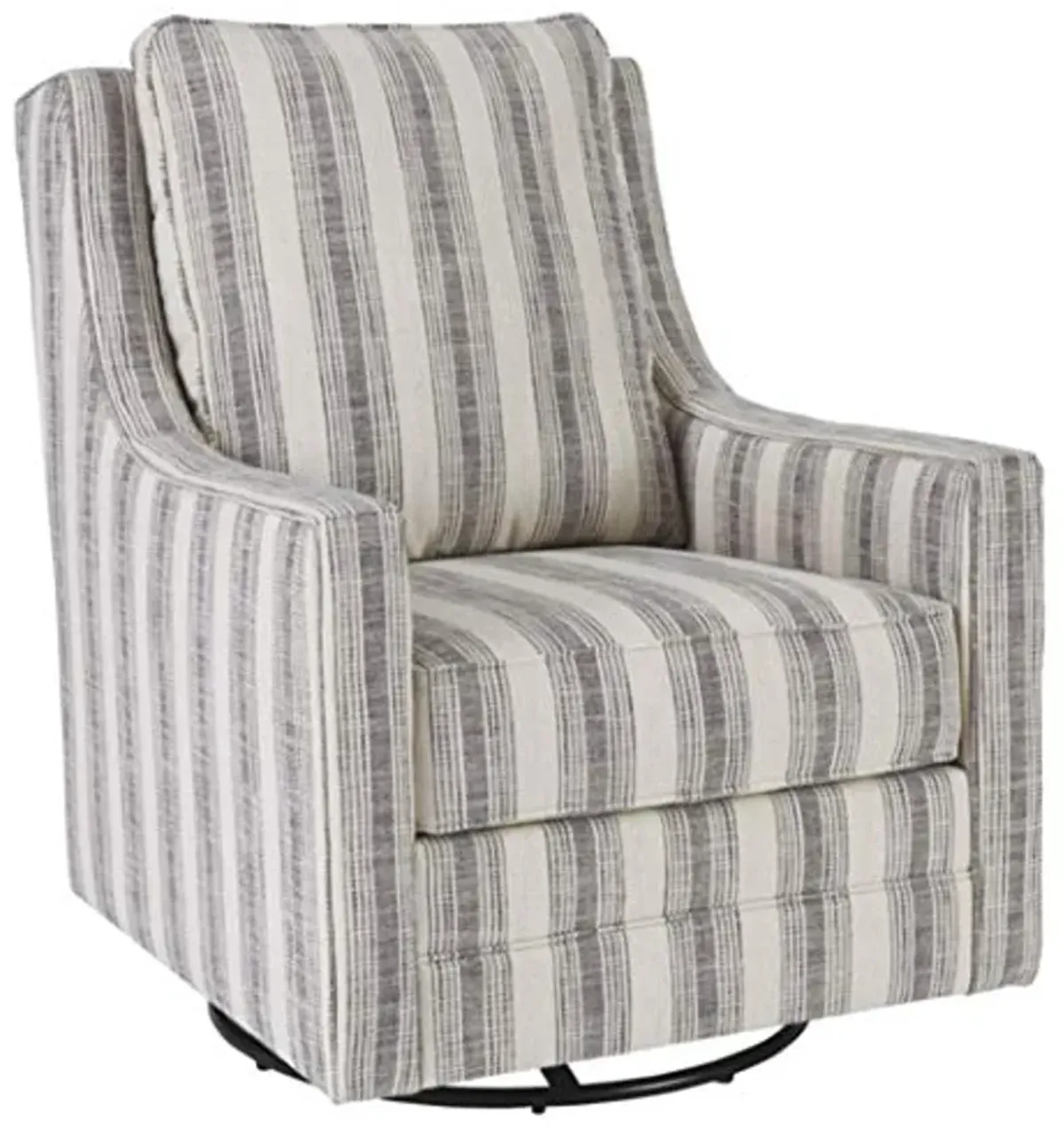 Signature Design by Ashley Kambria Striped Upholstered Swivel Accent Glider Chair, Ivory & Black