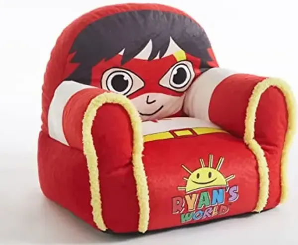 Idea Nuova Ryan's World Plush Bean Bag Chair with Sherpa Trim Red
