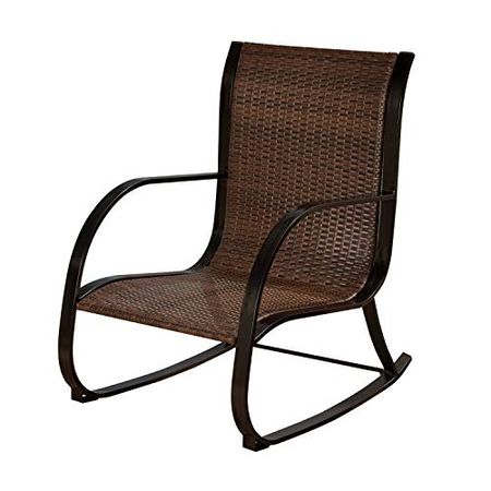 Abbyson Living Outdoor Rocking Wicker Chair, Espresso