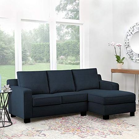 Abbyson Living Fabric Sectional, Navy Blue