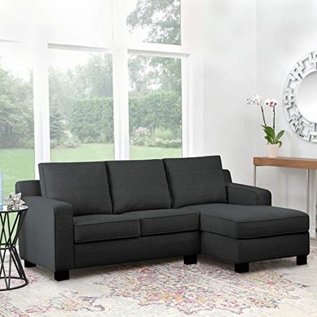 Abbyson Living Fabric Sectional, Charcoal