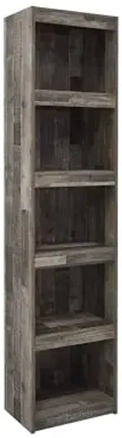 Signature Design by Ashley Derekson Rustic Pine Grain Finished Pier with 3 Adjustable Shelves, Multi Dark Gray