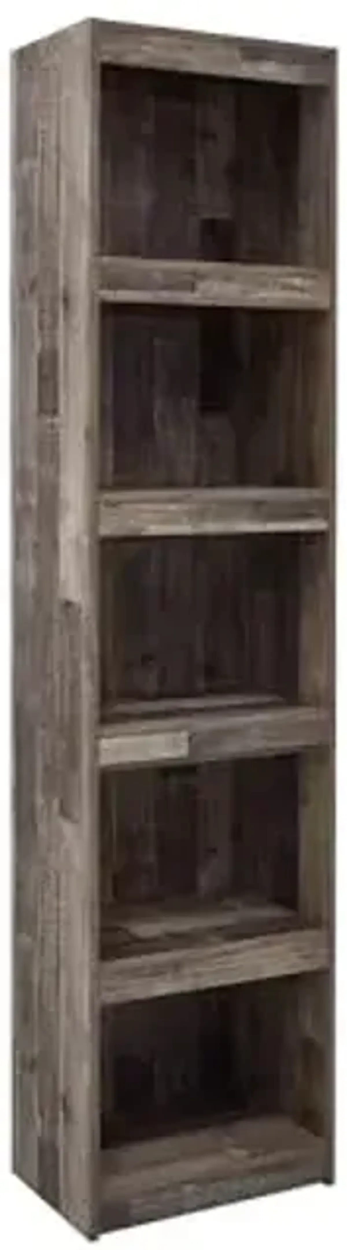 Signature Design by Ashley Derekson Rustic Pine Grain Finished Pier with 3 Adjustable Shelves, Multi Dark Gray