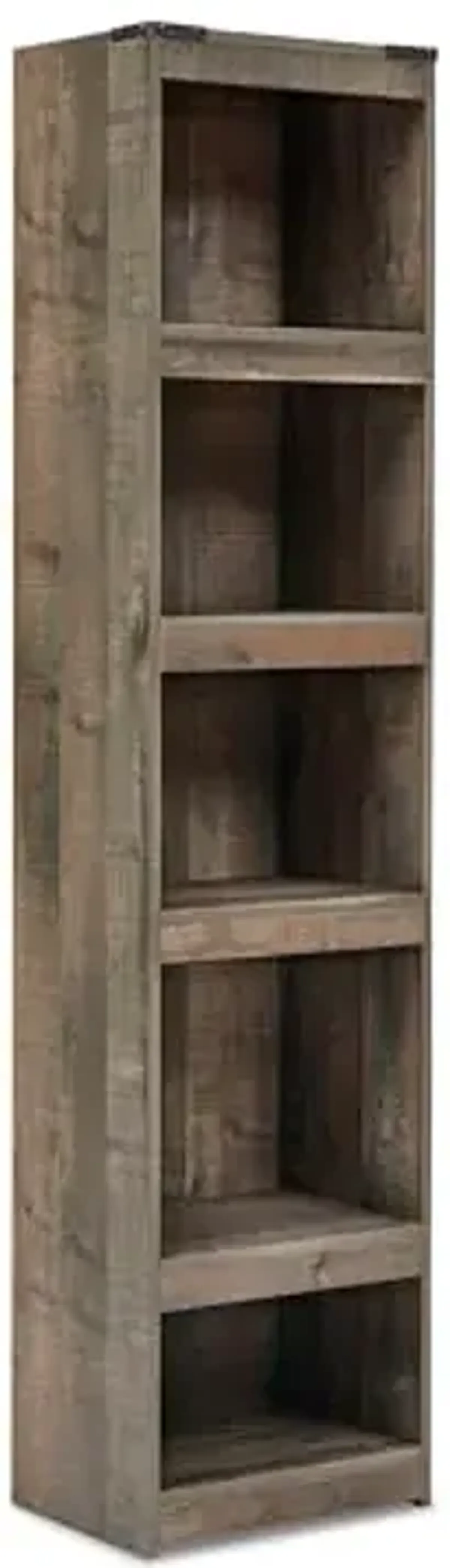 Signature Design by Ashley Trinell Rustic Entertainment Center Pier Bookcase with 3 Adjustable Shelves, Natural Brown