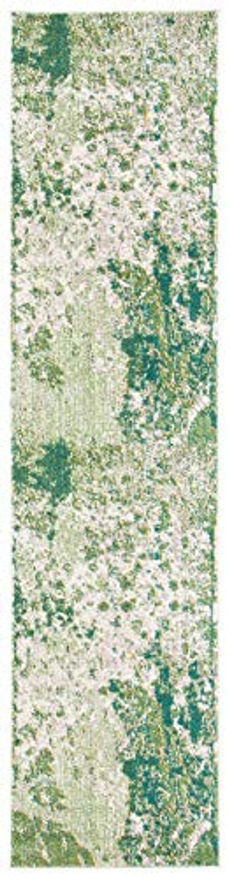 SAFAVIEH Madison Collection 2' x 8' Green / Ivory MAD499Y Modern Abstract Non-Shedding Living Room Entryway Foyer Hallway Bedroom Runner Rug