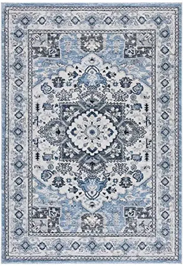 SAFAVIEH Charleston Collection Accent Rug - 4' x 6', Blue & Grey, Oriental Medallion Design, Non-Shedding & Easy Care, Ideal for High Traffic Areas in Entryway, Living Room, Bedroom (CHL431M)
