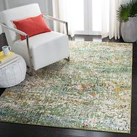 SAFAVIEH Madison Collection 3' x 5' Green / Turquoise MAD460Y Modern Abstract Non-Shedding Living Room Bedroom Accent Rug