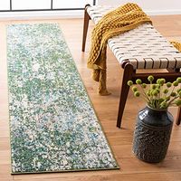 SAFAVIEH Madison Collection 2' x 8' Green / Turquoise MAD425Y Boho Abstract Distressed Non-Shedding Living Room Entryway Foyer Hallway Bedroom Runner Rug