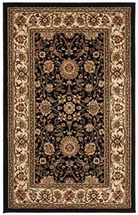SAFAVIEH Lyndhurst Collection 2'3" x 4' Black/Ivory LNH212A Traditional Oriental Non-Shedding Living Room Bedroom Accent Rug