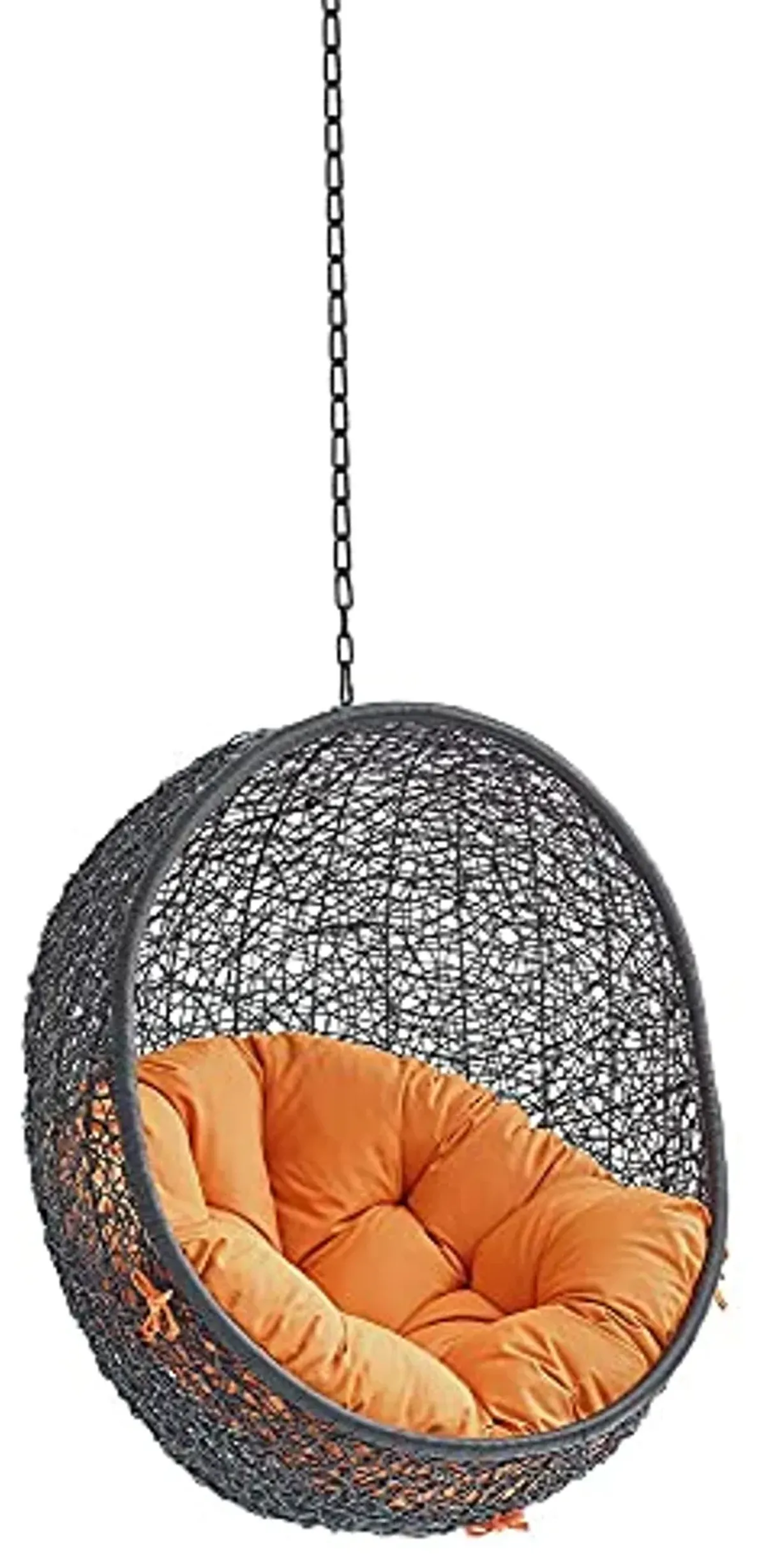 Modway EEI-3636-BLK-ORA Encase Swing Outdoor Patio Lounge Chair Without Stand, 43.5 x 40 x 125.5, Orange