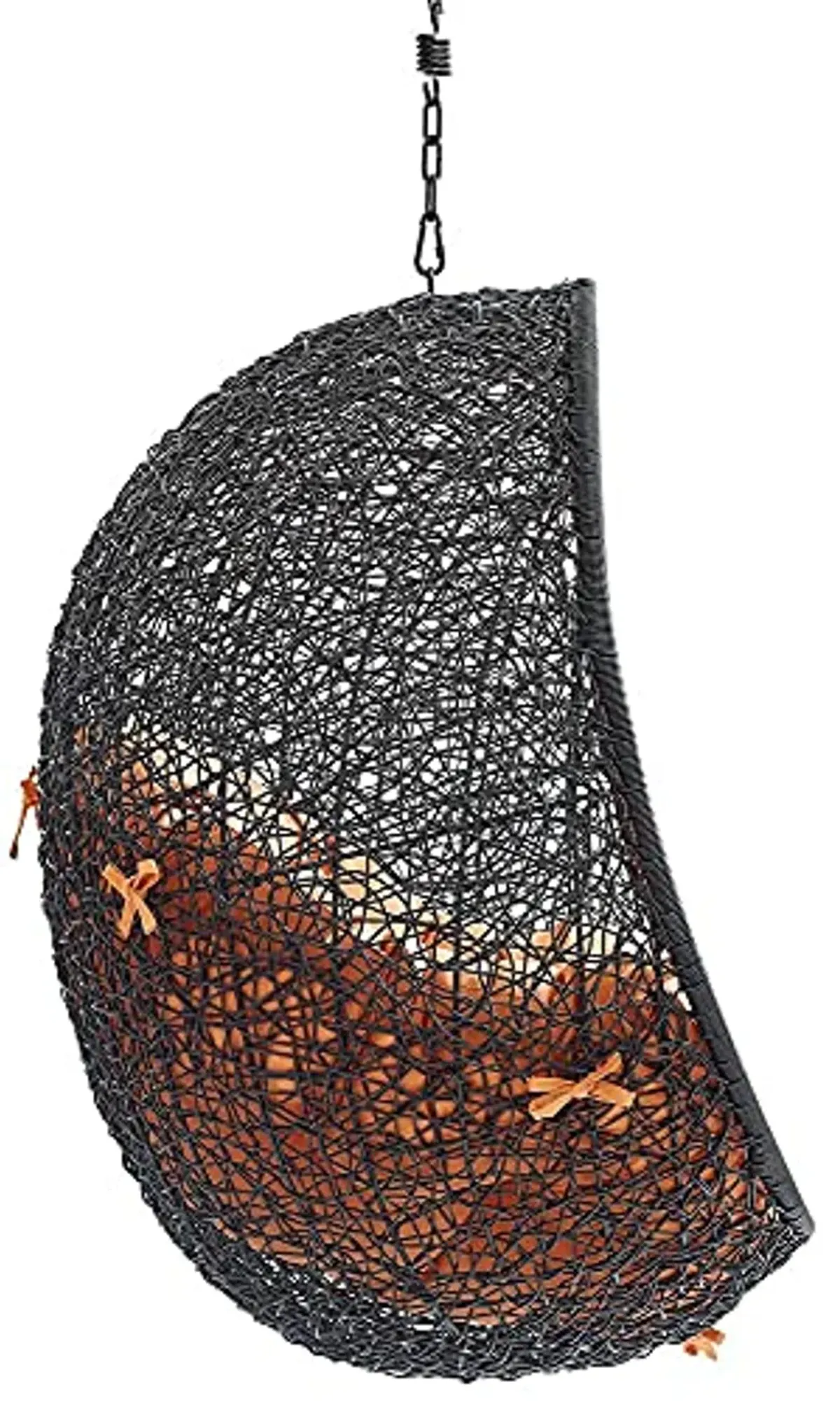 Modway EEI-3636-BLK-ORA Encase Swing Outdoor Patio Lounge Chair Without Stand, 43.5 x 40 x 125.5, Orange