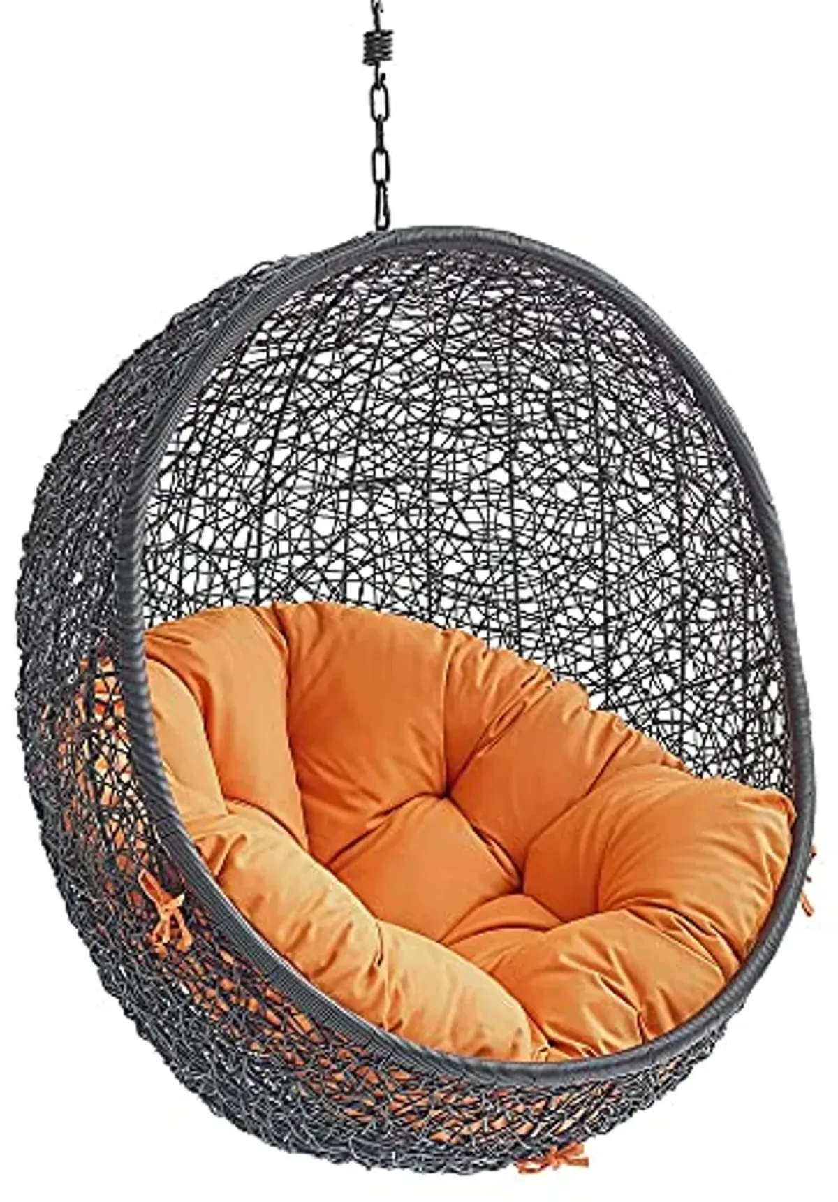 Modway EEI-3636-BLK-ORA Encase Swing Outdoor Patio Lounge Chair Without Stand, 43.5 x 40 x 125.5, Orange