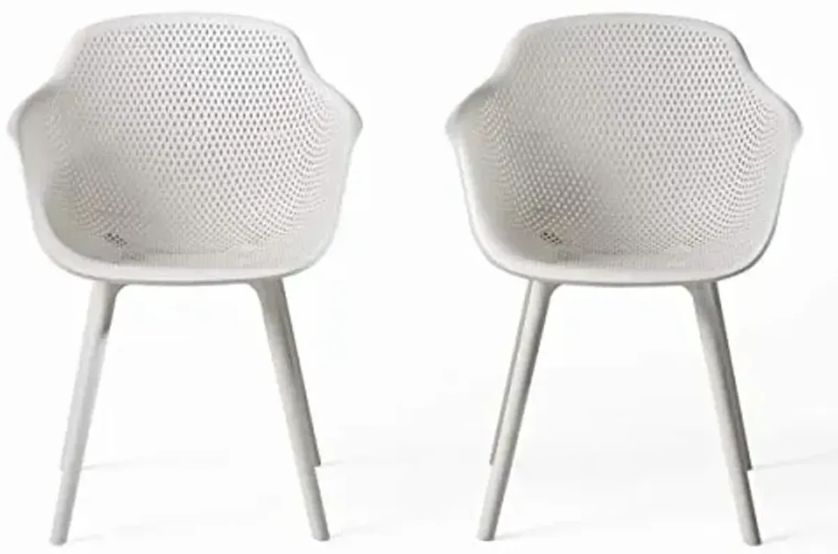 Christopher Knight Home Warren Outdoor Modern Dining Chair (Set of 2), White