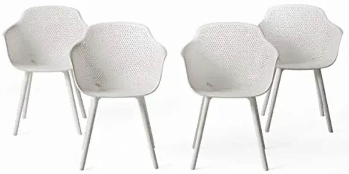 Christopher Knight Home Zachary Outdoor Modern Dining Chair (Set of 4), White