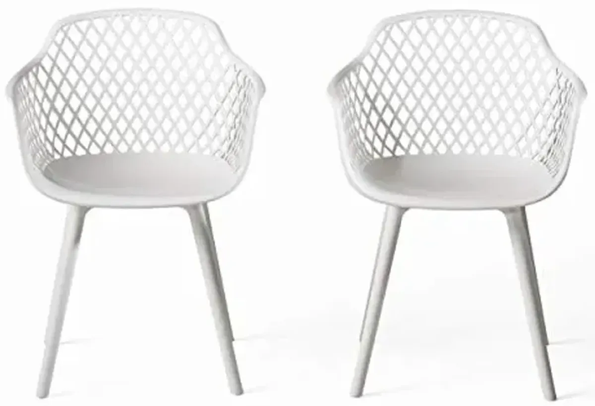 Christopher Knight Home Richard Outdoor Modern Dining Chair (Set of 2), White