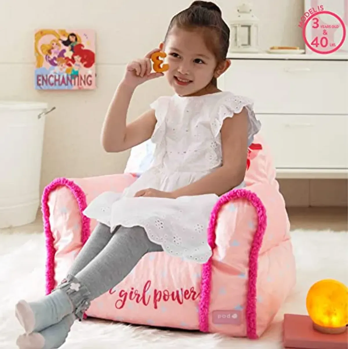 Disney Princess Bean Bag Sofa Chair - Large Size for Kids - Comfortable and Lightweight Plush Furniture - Perfect for Playrooms or Bedrooms