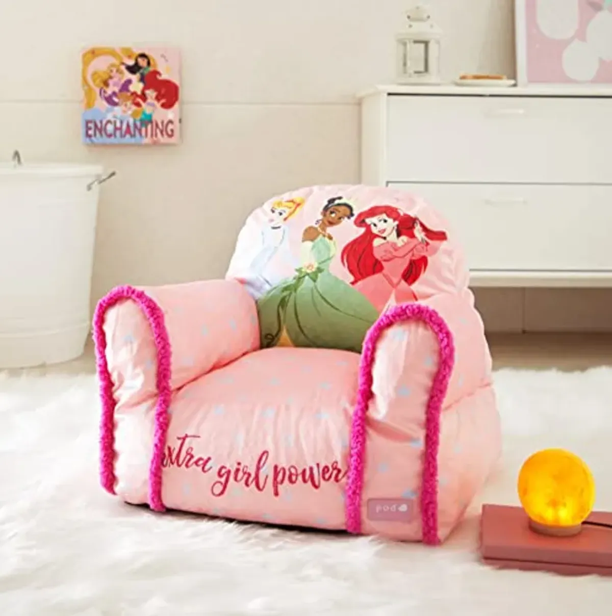 Disney Princess Bean Bag Sofa Chair - Large Size for Kids - Comfortable and Lightweight Plush Furniture - Perfect for Playrooms or Bedrooms