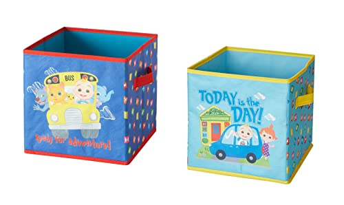 Idea Nuova Cocomelon Set of Two Spacious Collapsible Storage Cubes, 10"x10"