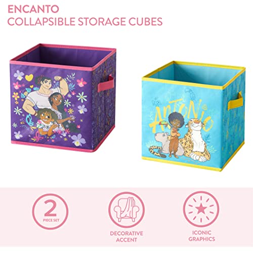 Idea Nuova Disney Encanto Set of Two Spacious Collpasible Storage Cubes, 10"x10"