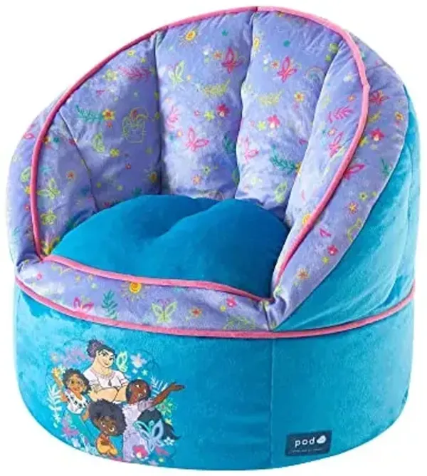 Idea Nuova Disney Encanto Madrigal Family Blue Round Bean Bag Chair for Kids, Ages 3+, Large