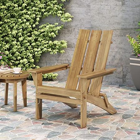 Christopher Knight Home Aberdeen Outdoor Contemporary Acacia Wood Foldable Adirondack Chair, natural stained