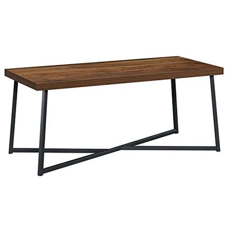 Sauder Canton Lane Engineered Wood and Metal Coffee Table in Grand Walnut