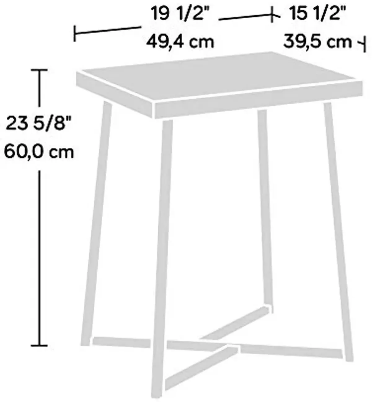 Sauder Canton Lane Wood and Metal End Table in Grand Walnut