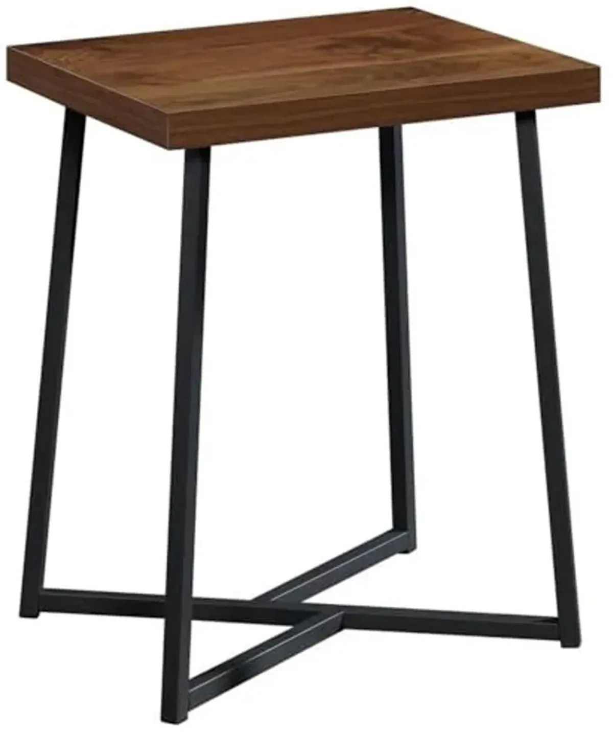 Sauder Canton Lane Wood and Metal End Table in Grand Walnut