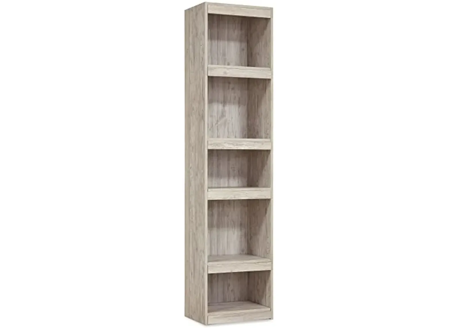 Signature Design by Ashley Willowton Coastal Entertainment Center Pier Bookcase with 3 Adjustable Shelves, Whitewash