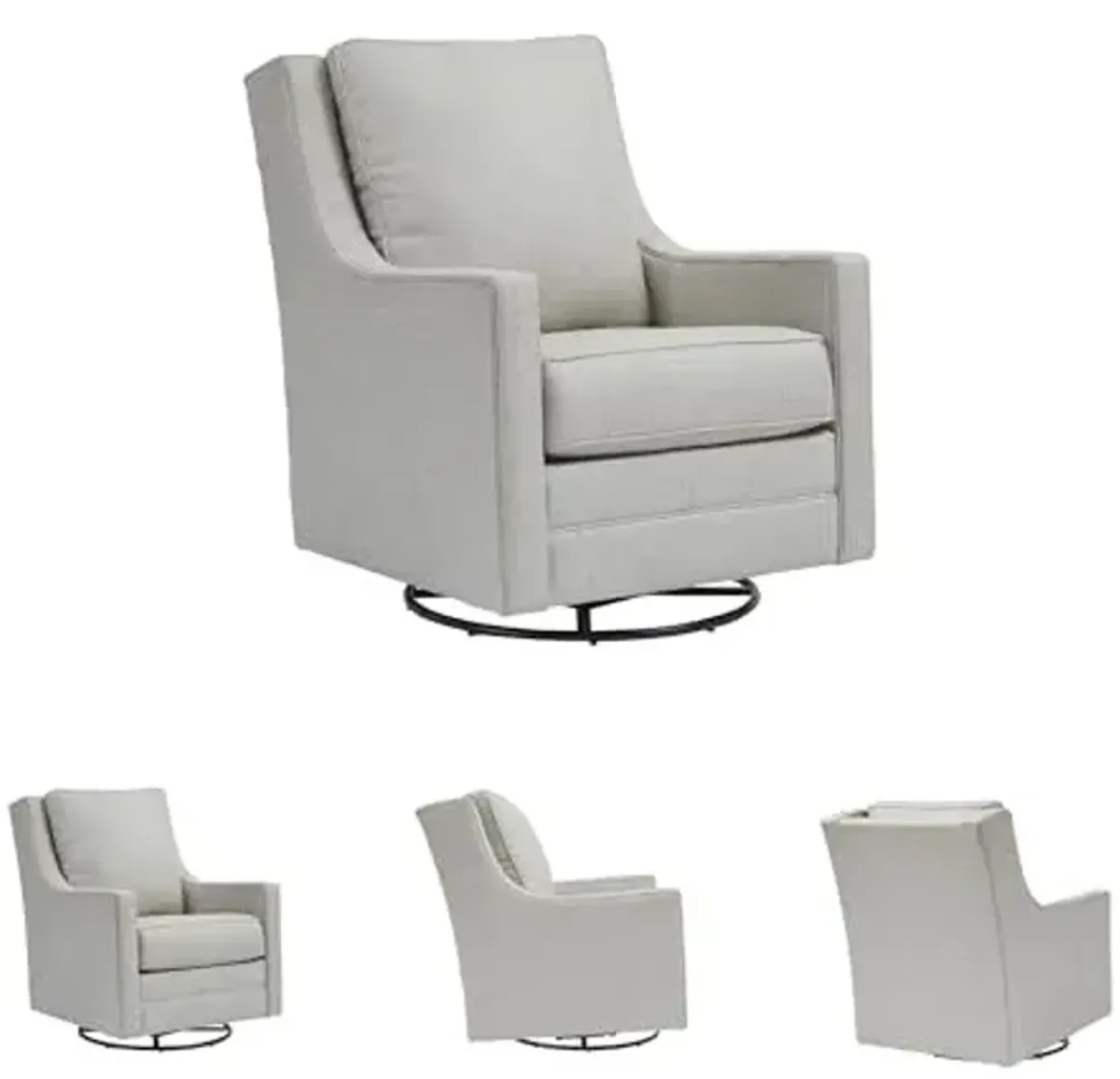 Signature Design by Ashley Kambria Contemporary Swivel Glider Nursery Accent Chair, Gray