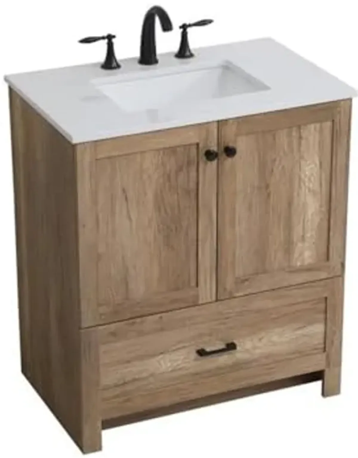 Elegant Kitchen and Bath 30 inch Single Bathroom Vanity Cabinet - Natural Oak