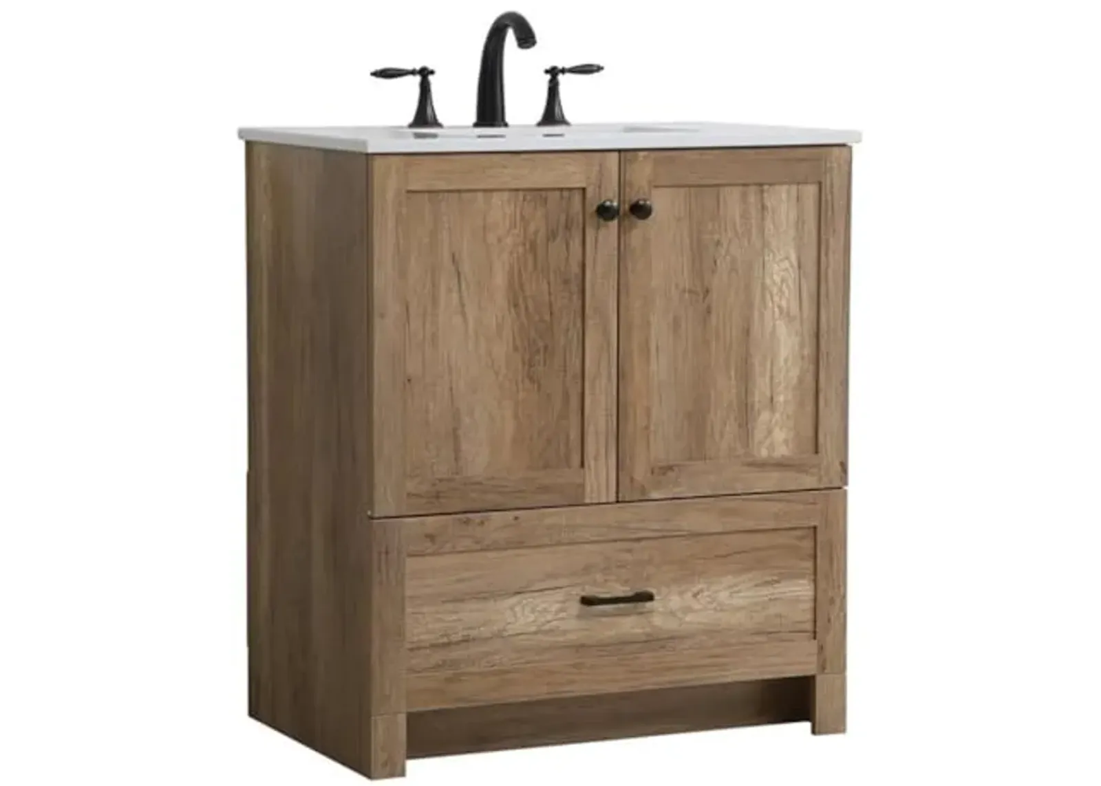 Elegant Kitchen and Bath 30 inch Single Bathroom Vanity Cabinet - Natural Oak