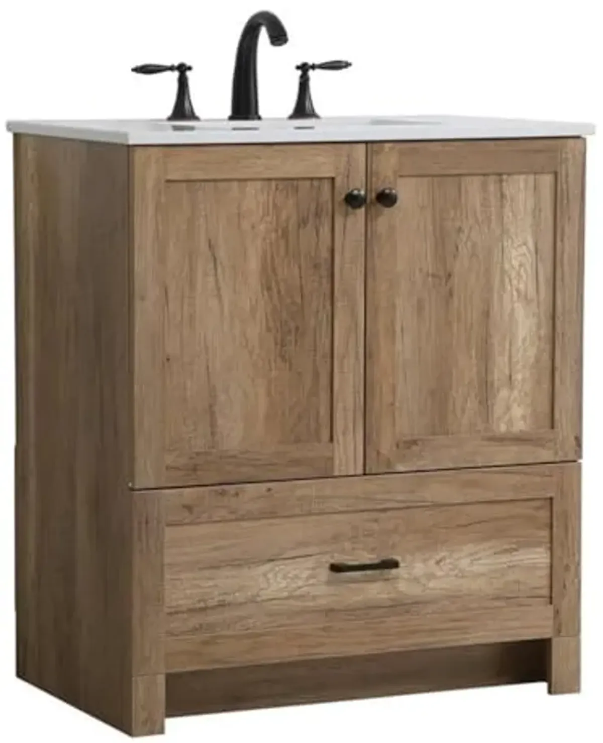 Elegant Kitchen and Bath 30 inch Single Bathroom Vanity Cabinet - Natural Oak