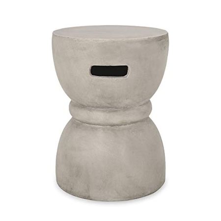 Christopher Knight Home Norman Outdoor Contemporary Lightweight Accent Side Table, Concrete Finish