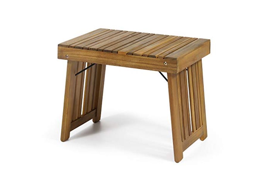 Christopher Knight Home Hilton Outdoor Acacia Wood Folding Side Table, Teak Finish