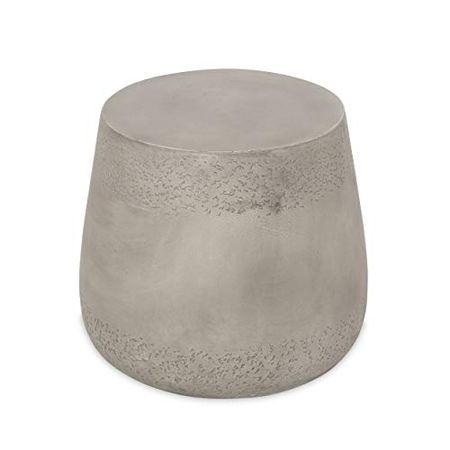 Christopher Knight Home Phoebe Outdoor Contemporary Lightweight Concrete Accent Side Table, Grey