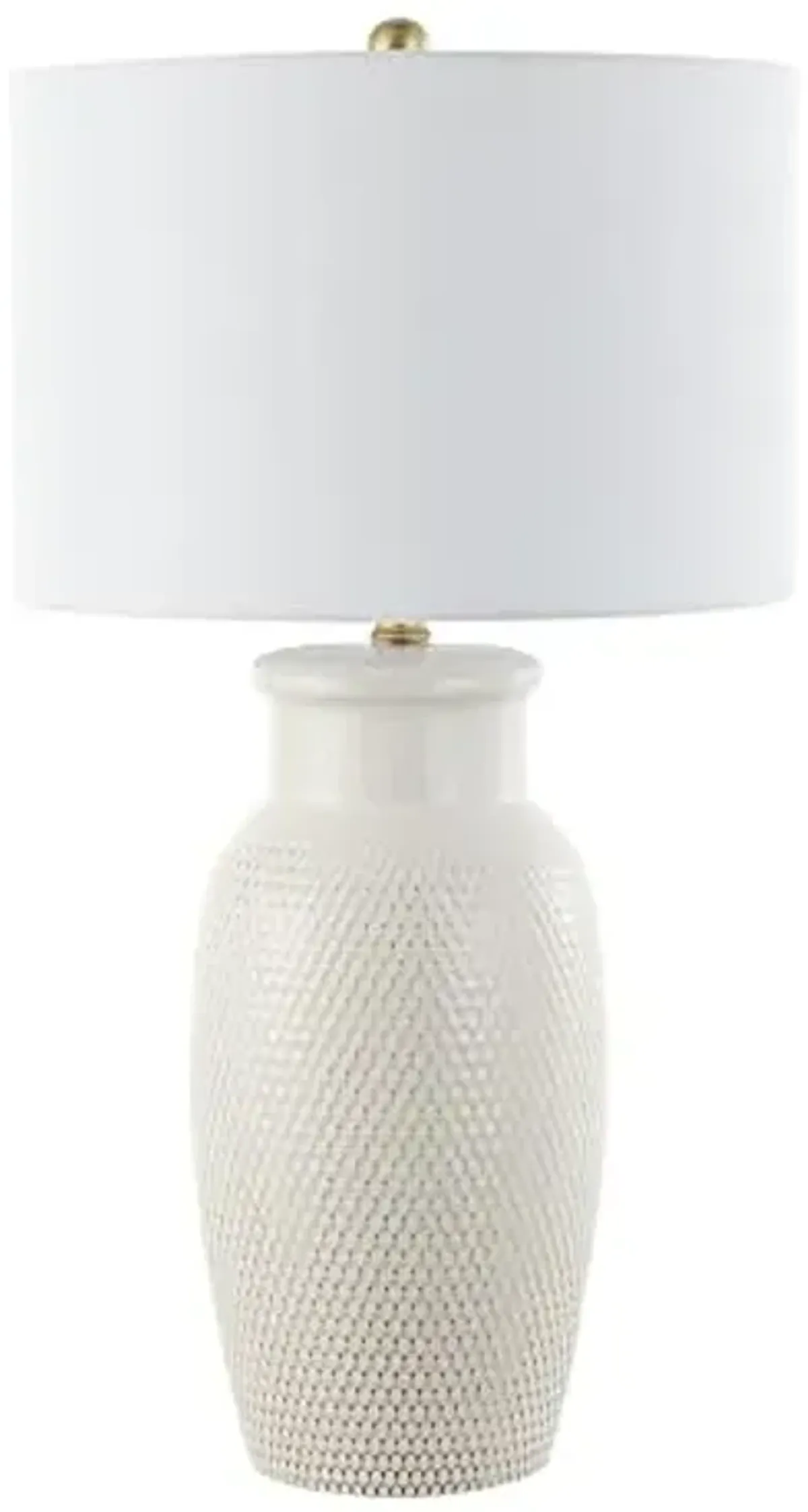 SAFAVIEH Lighting Collection Norsi Modern Contemporary Ivory Ceramic 27-inch Bedroom Living Room Home Office Desk Nightstand Table Lamp (LED Bulb Included)