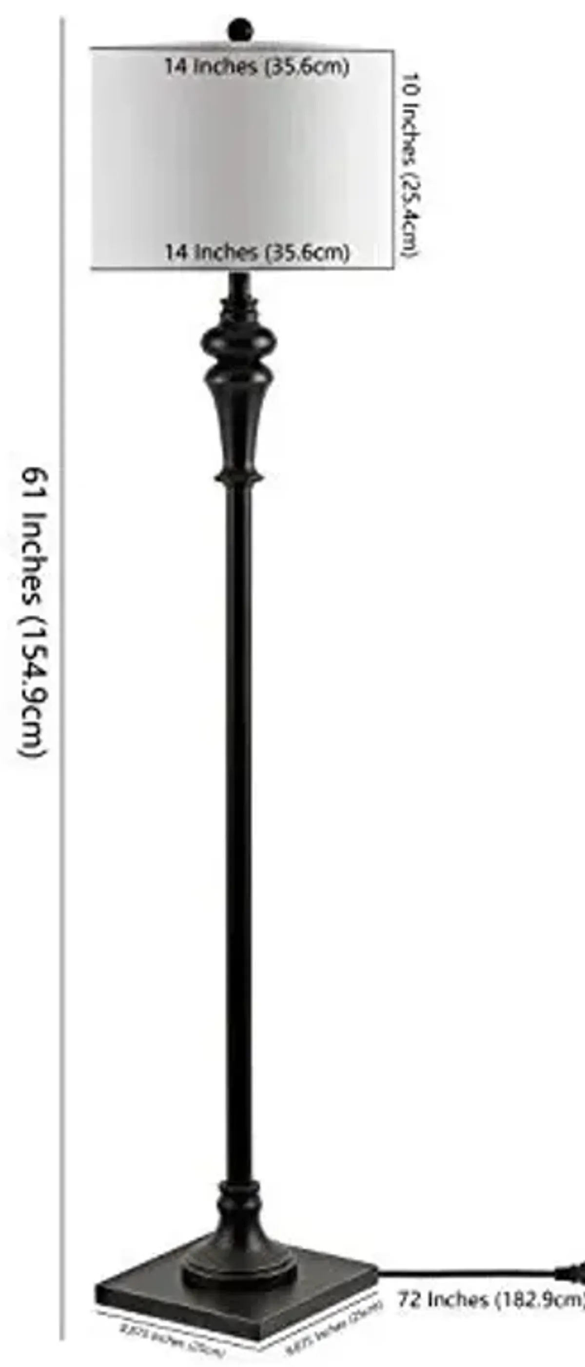 Safavieh Lighting Collection Norla Antique Black 61-inch Floor Lamp (LED Bulb Included)
