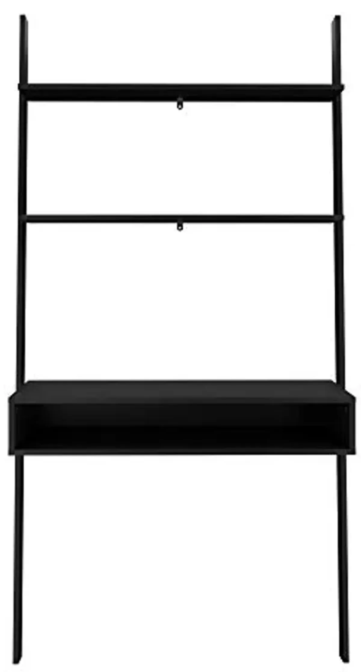 Manhattan Comfort Cooper Mid Century Modern Home and Office Ladder Desk Organizer, 36.61", Black