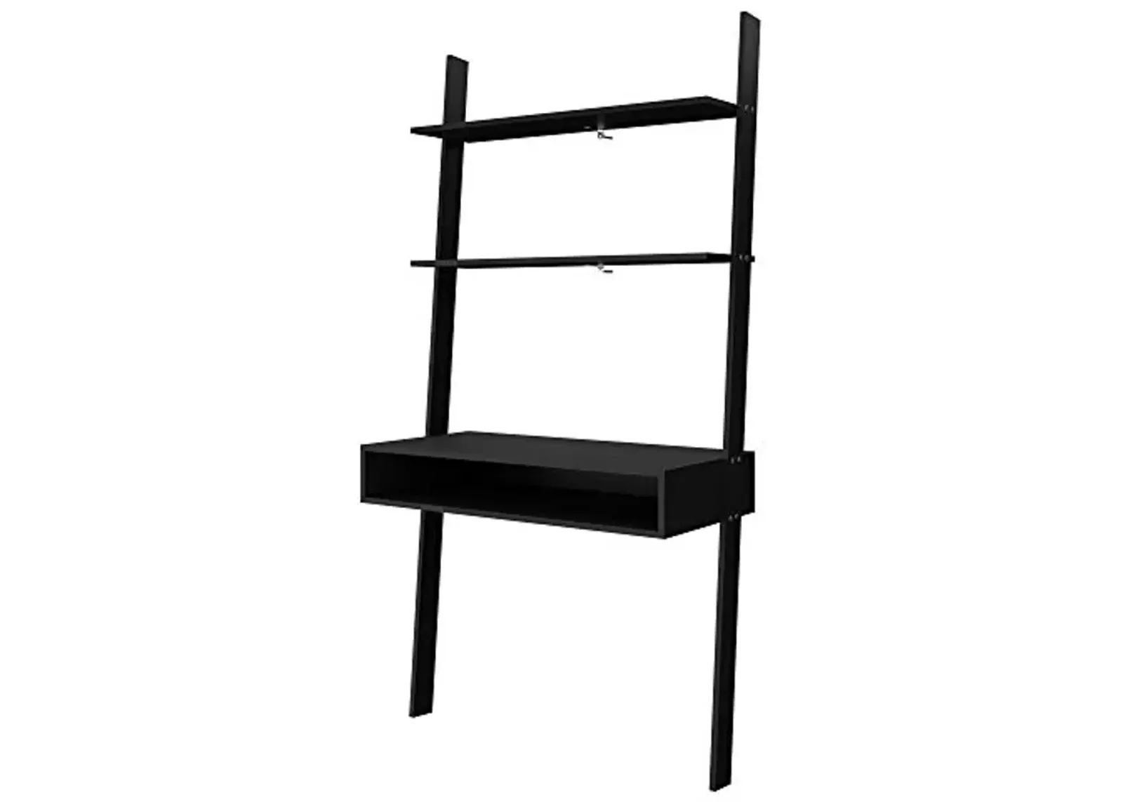 Manhattan Comfort Cooper Mid Century Modern Home and Office Ladder Desk Organizer, 36.61", Black