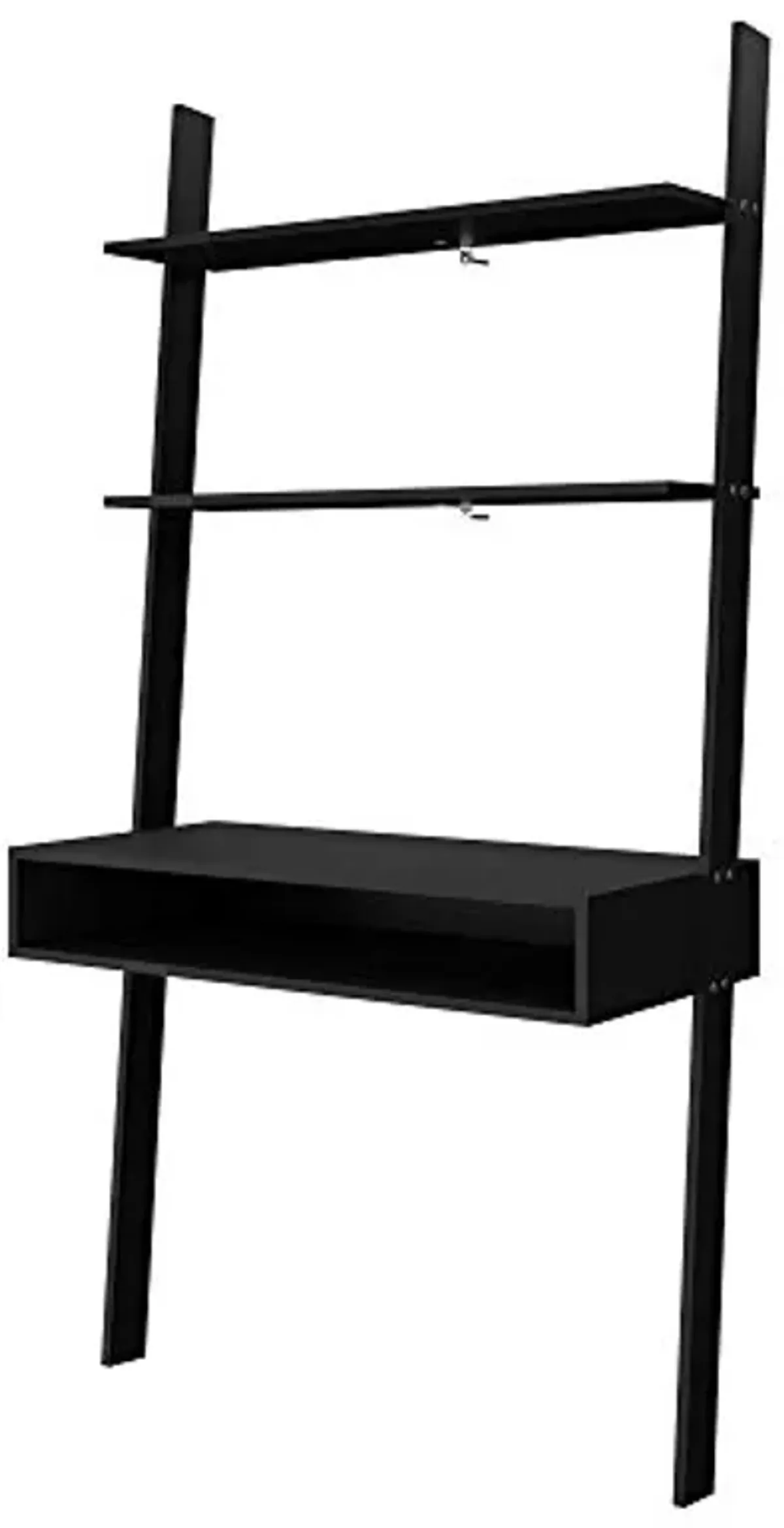 Manhattan Comfort Cooper Mid Century Modern Home and Office Ladder Desk Organizer, 36.61", Black