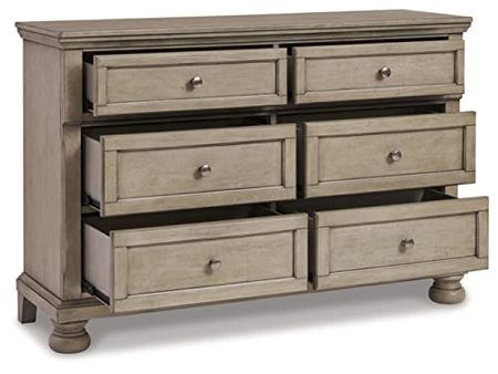 Signature Design by Ashley Lettner Traditional 6 Drawer Youth Dresser with Dovetail Construction, Light Gray