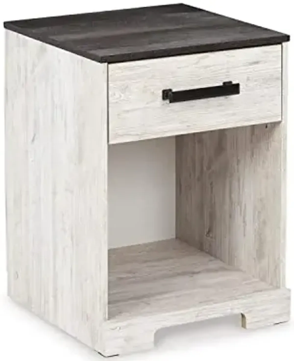 Signature Design by Ashley Shawburn Farmhouse 1 Drawer Night Stand, White & Gray
