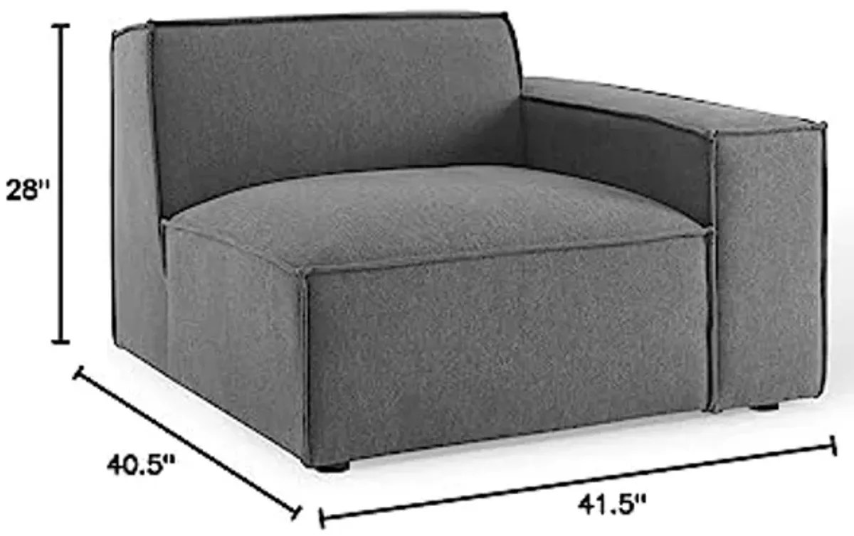 Modway EEI-3869-CHA Restore Left-Arm Sectional Sofa Chair, Charcoal