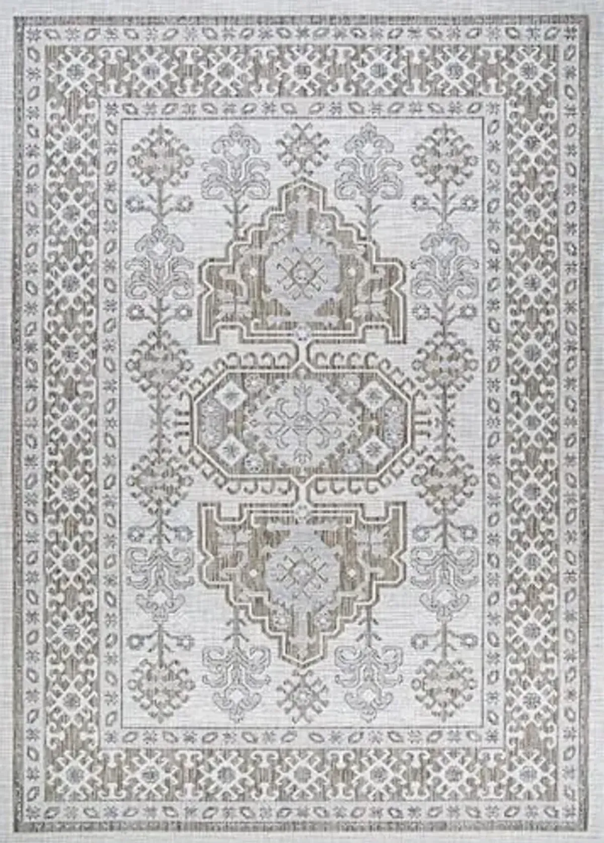 Couristan Charm Woodburn Ivory-Sand Indoor/Outdoor Area Rug, 2'2" x 7'6" Runner