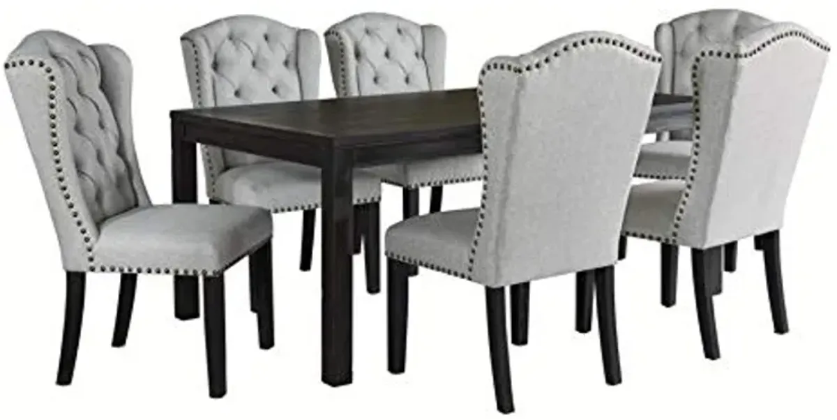 Signature Design by Ashley Jeanette Modern Rectangular Distressed Dining Table ONLY, Seats up to 6, Black