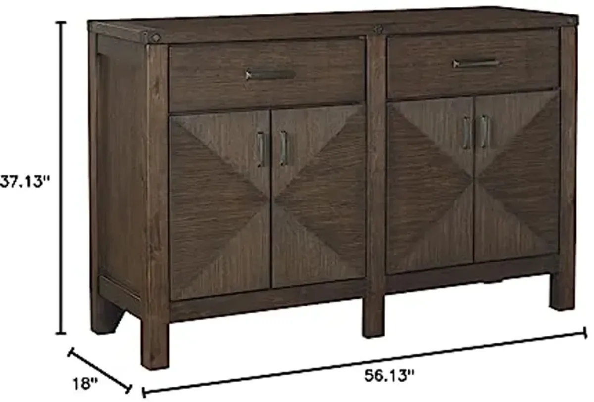 Signature Design by Ashley Dellbeck Contemporary Dining Room Buffet Cabinet or Server, Brown